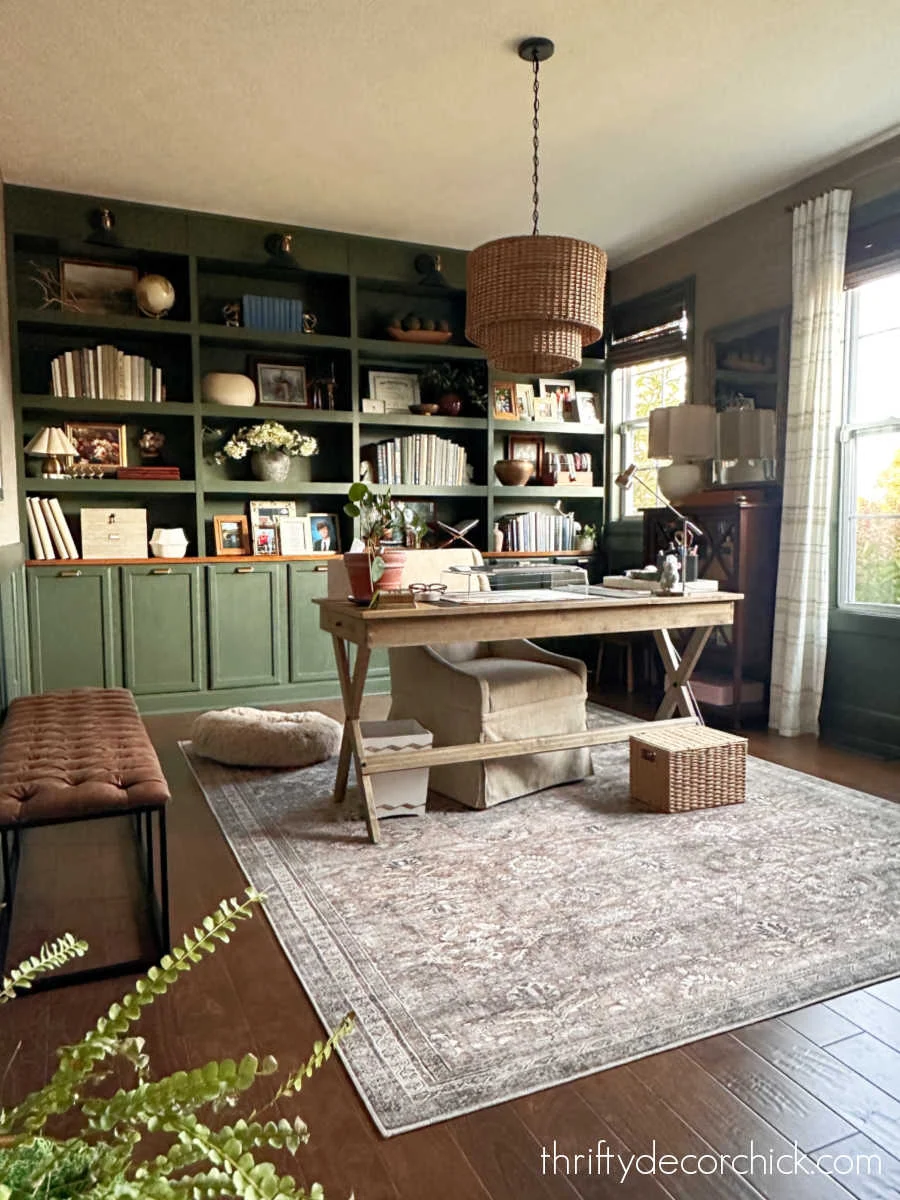 dark moody office design